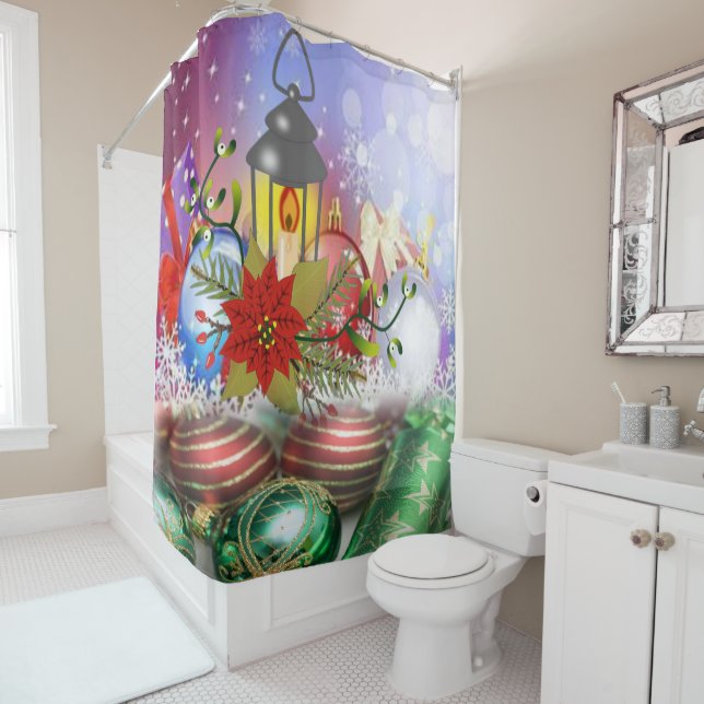 Christmas Shower Curtain, Christmas Candle Shower Curtain (In Situ)