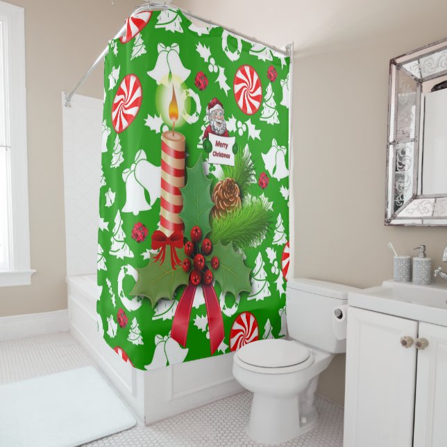Christmas Shower Curtain, Christmas Candle Shower Curtain (In Situ)