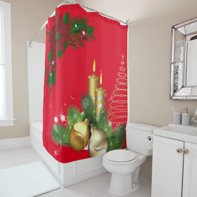 Christmas Shower Curtain, Christmas Candle Shower Curtain (In Situ)