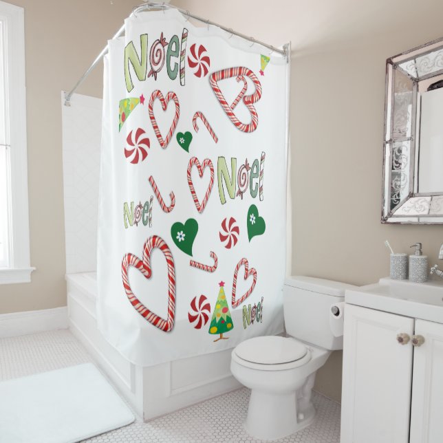 Christmas Shower Curtain, Christmas Noel  Curtain (In Situ)