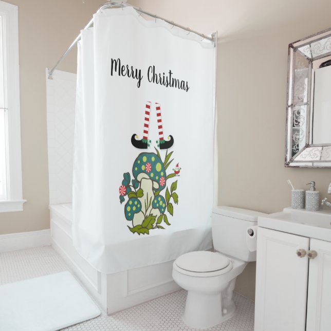 Christmas Shower Curtain Elf  (In Situ)