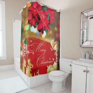 Christmas Shower Curtain, Merry Christmas Curtain