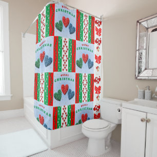 Christmas Shower Curtain, Merry Christmas Curtain