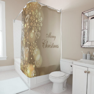 Christmas Shower Curtain, Merry Christmas Shower Curtain