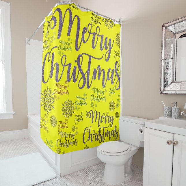Christmas Shower Curtain, Merry Christmas Shower Curtain (In Situ)