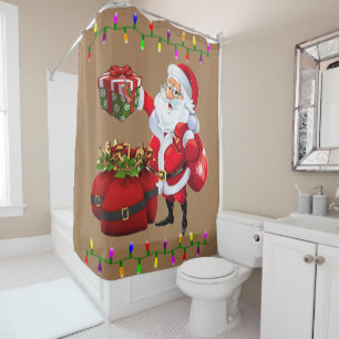 Christmas Shower Curtain, Santa Curtain