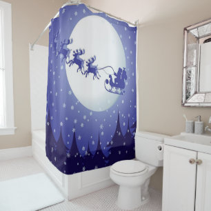 Christmas Shower Curtain, Santa Curtain