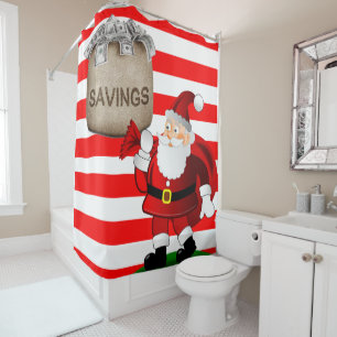 Christmas Shower Curtain, Santa Curtain