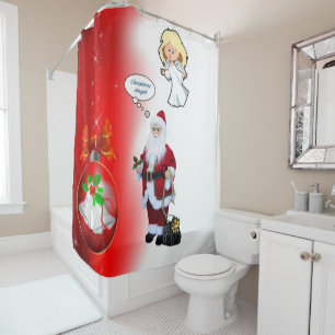 Christmas Shower Curtain, Santa Curtain