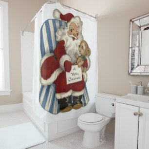 Christmas Shower Curtain, Santa Curtain
