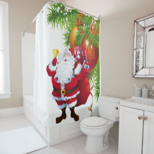 Christmas Shower Curtain, Santa Shower Curtain