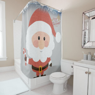 Christmas Shower Curtain, Santa Shower Curtain