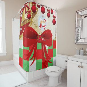 Christmas Shower Curtain, Santa Shower Curtain