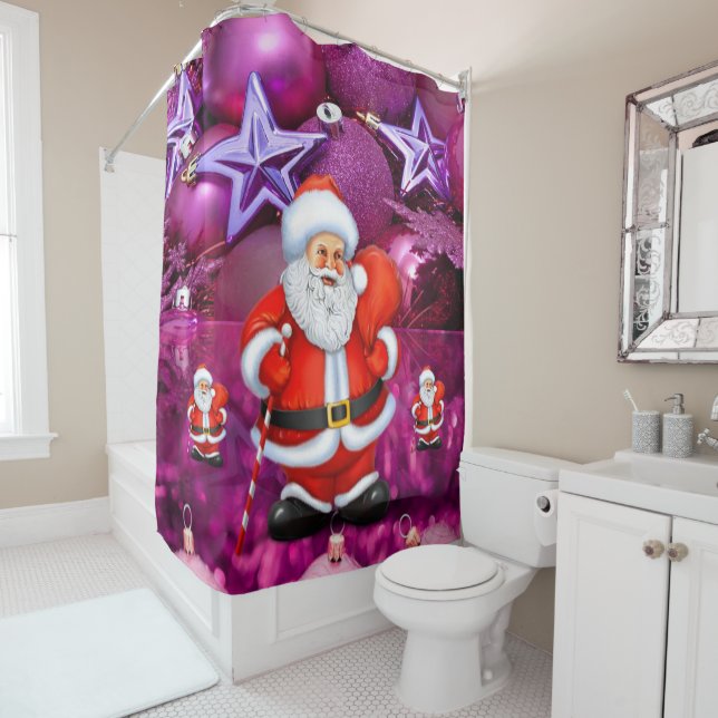 Christmas Shower Curtain, Santa Shower Curtain (In Situ)