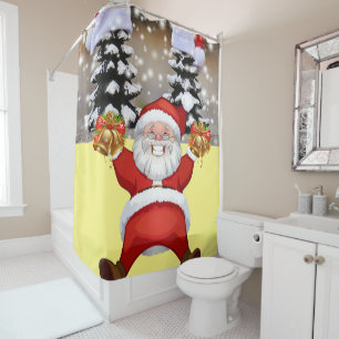 Christmas Shower Curtain, Santa Shower Curtain