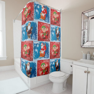 Christmas Shower Curtain, Santa Shower Curtain