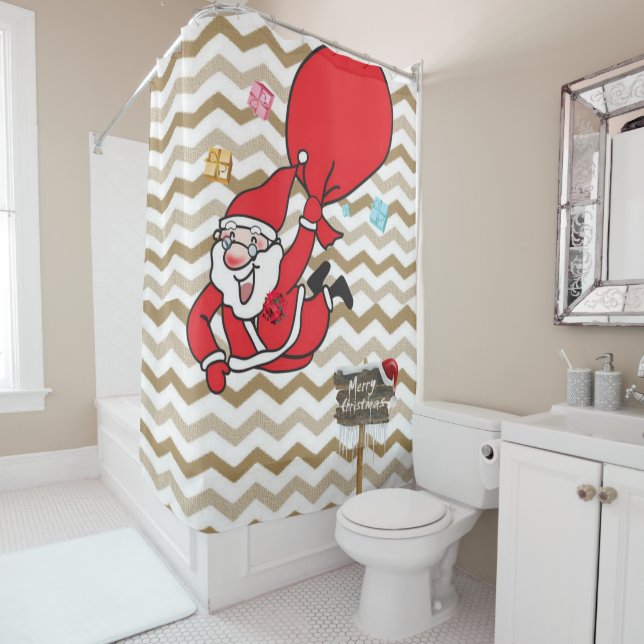 Christmas Shower Curtain, Santa Shower Curtain (In Situ)