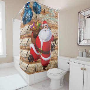 Christmas Shower Curtain, Santa Shower Curtain