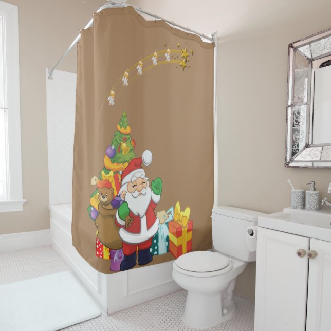 Christmas Shower Curtain, Santa Shower Curtain (In Situ)