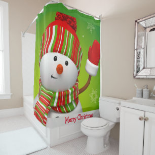 Christmas Shower Curtain/Snowman Curtain