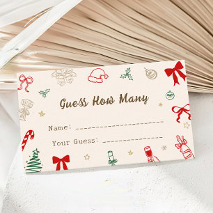 Christmas Shower Guess How Many Game Enclosure Card