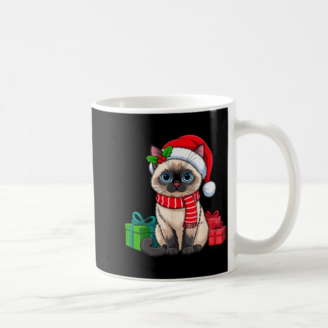 Christmas Siamese Cat Holiday Kitten Xmas Men Wome Coffee Mug (Right)