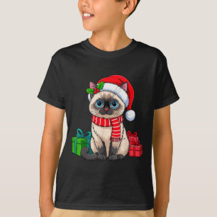 Christmas Siamese Cat Holiday Kitten Xmas Men Wome T-Shirt