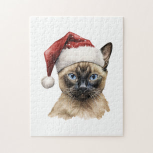 Christmas Siamese Cat Jigsaw Puzzle