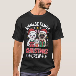 Christmas Siamese Cat Pet Xmas Santa Hat T-Shirt