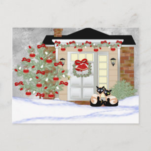 Christmas Siamese Pals Holiday Postcard