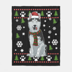 Christmas Siberian Husky Gift Women Dog Husky Fleece Blanket