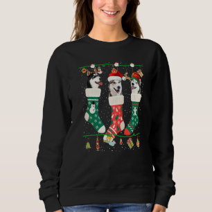 Christmas Siberian Husky Sock Xmas Reindeer Santa Sweatshirt