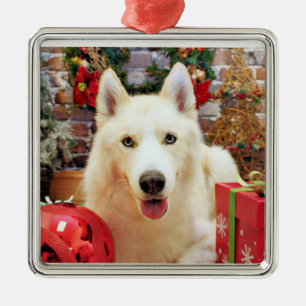 Christmas - Siberian Husky - Teagarden Portraits Metal Ornament