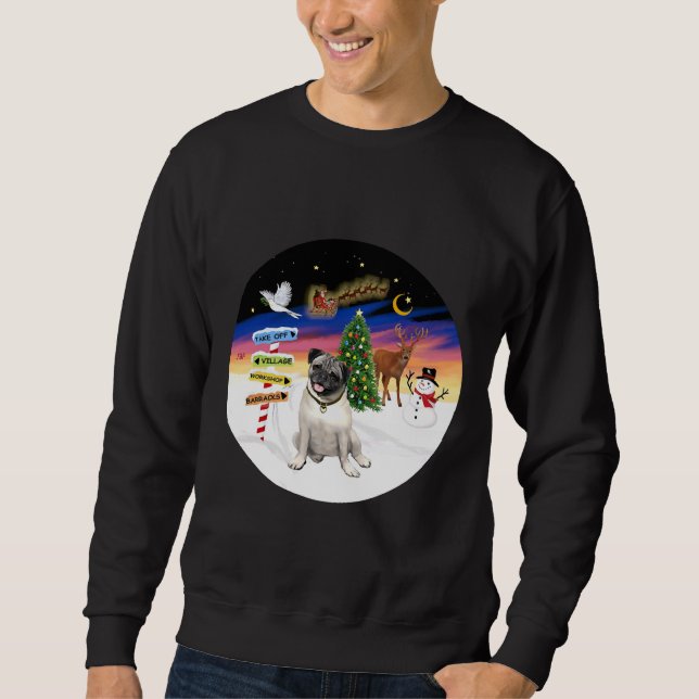 Christmas Signs with a Pug Classic T-Shirt 805 Sweatshirt (Front)