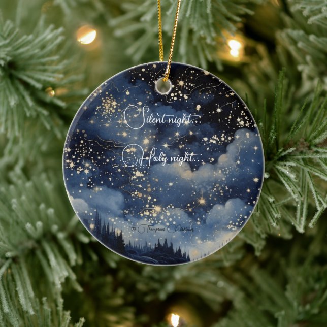 Christmas silent holy and starry night ceramic ornament (Tree)