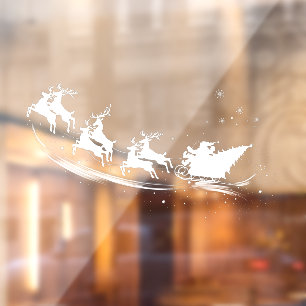Christmas Silhouette Santa Claus Sleigh Reindeer