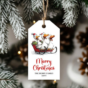 Christmas Silly Geese Cartoon Humor Gift Tags
