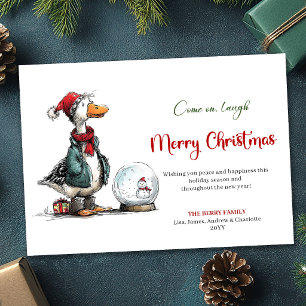 Christmas Silly Goose Cartoon Humor Greeting Card