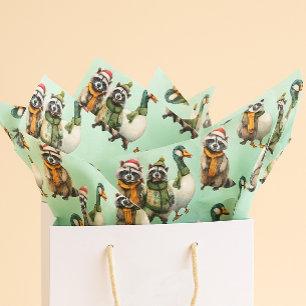 Christmas Silly Goose Feral Racoon  Tissue Paper