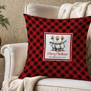 Christmas Silly Goose Humour Throw Pillow Decor