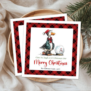 Christmas Silly Goose Quirky Cartoon Napkins