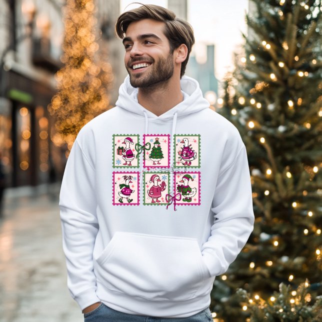 Christmas Silly Goose Vintage Stamps Hoodie (Creator Uploaded)