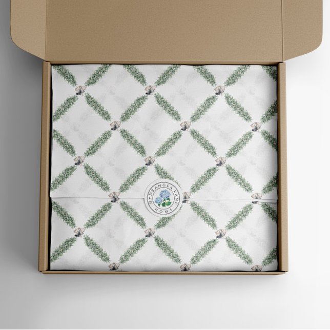 Christmas Silver Bells Garland Tissue Paper (Silver Bells Mistletoe Tissue Paper)