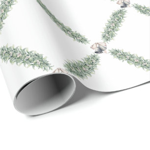 Christmas Silver Bells Garland Wrapping Paper