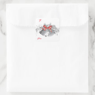 Christmas Silver Bells Gift Tag Stickers
