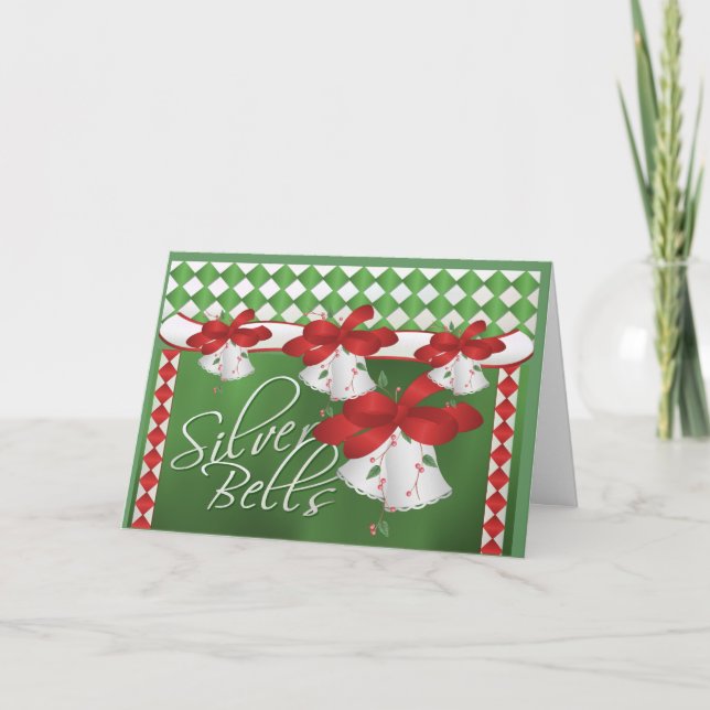 Christmas Silver Bells Holiday Card (Front)