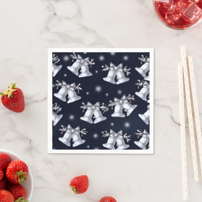 Christmas Silver Bells Napkin (Insitu)