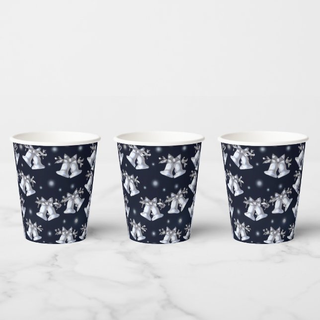 Christmas Silver Bells Paper Cups (Multi)