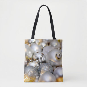 Christmas Silver Decor Babubles Tote Bag