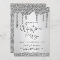 Christmas Silver Dripping Glitter Christmas Party